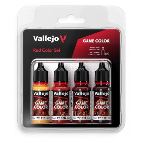 Game color set: Red 4x18ml - Rojo