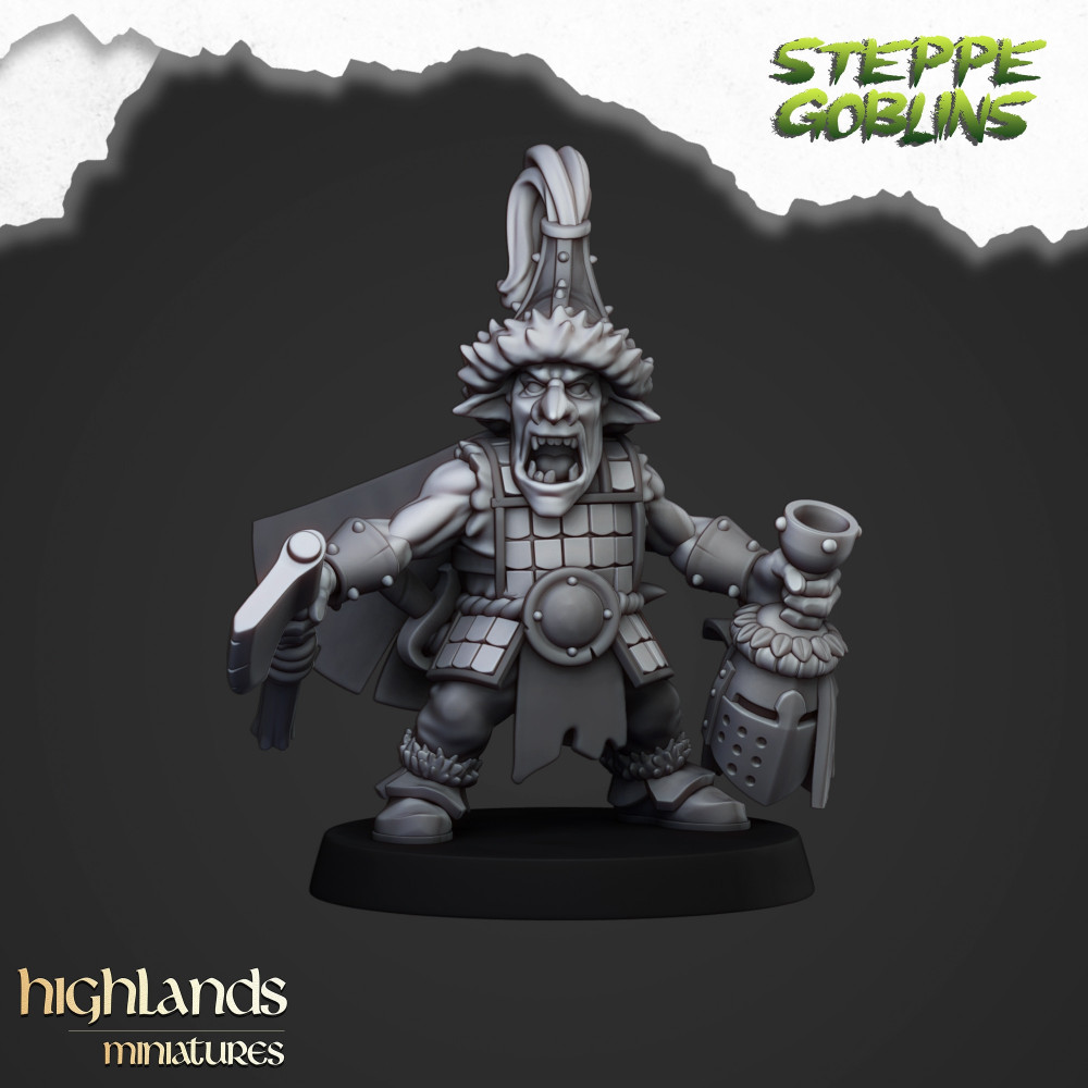 Steppe Goblin Hero - Héroe Goblin Estepario - Highlands Miniatures