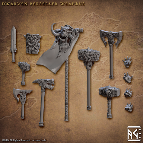 Dwarven Berserker Weapons - The Quest For Goldvein - Artisan Guild