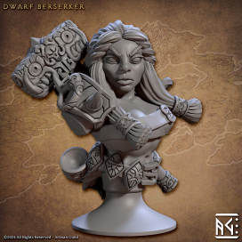 Dwarf Berserker Female - Bust - Artisan Guild