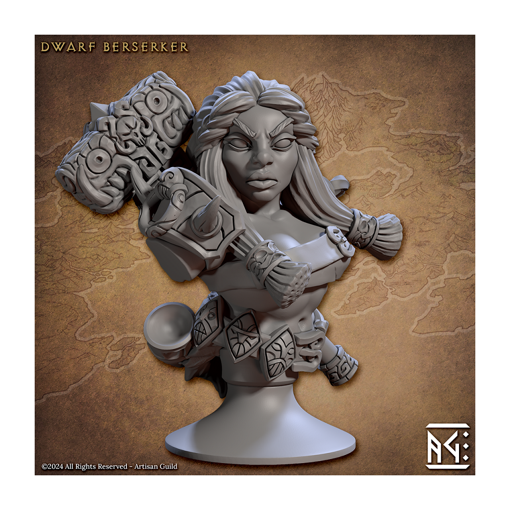 Dwarf Berserker Female - Bust - Artisan Guild