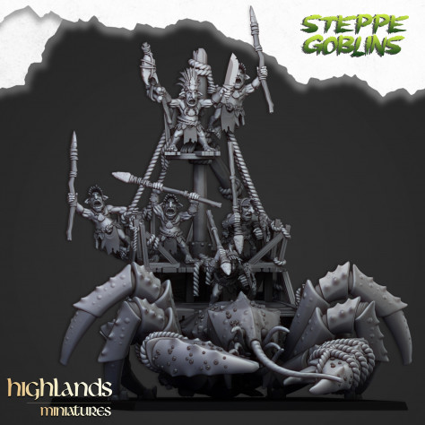 Coast Giant Crab with Shaman and Crew - Highlands Miniatures