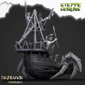 Coast Giant Crab with Shaman and Crew - Highlands Miniatures