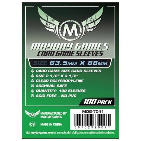 MAYDAY CARD GAME SLEEVES (PACK OF 100) 63.5X 88 MM