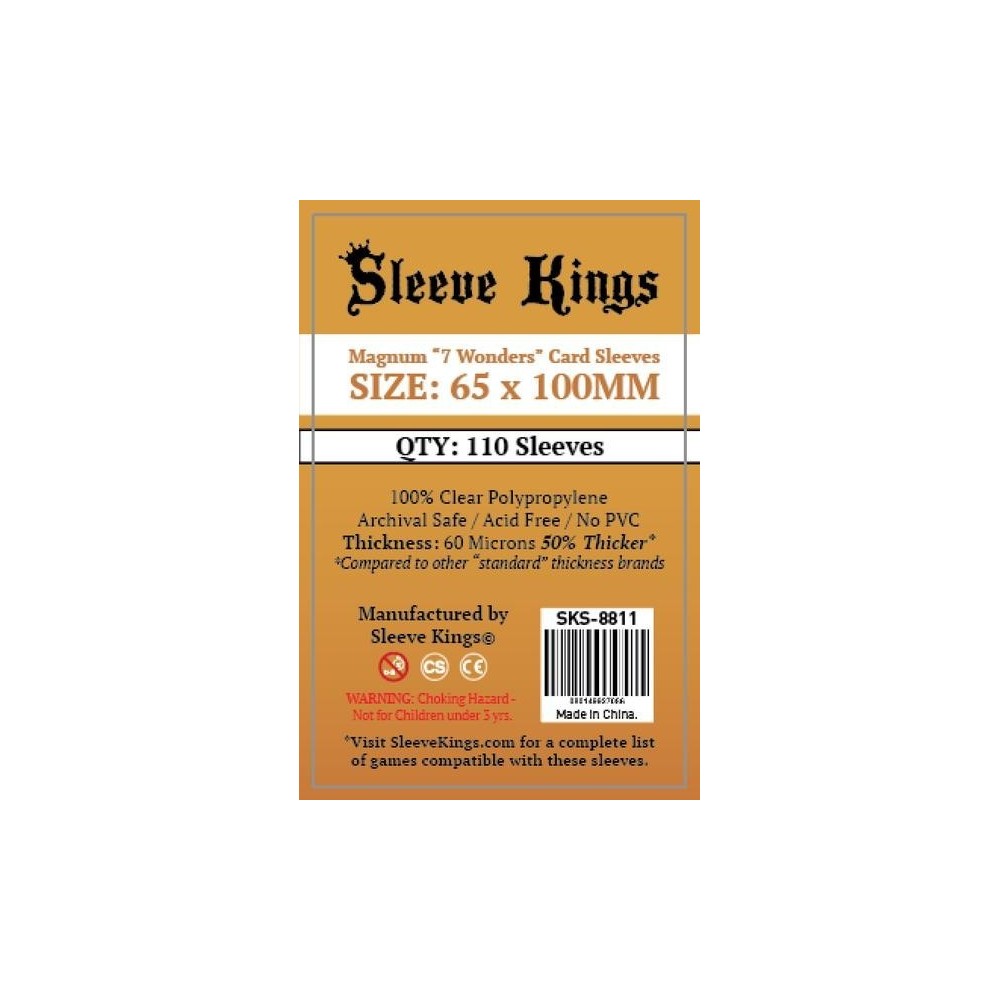 Sleeve Kings Magnum 7 Wonders Card Sleeves (65x100mm)