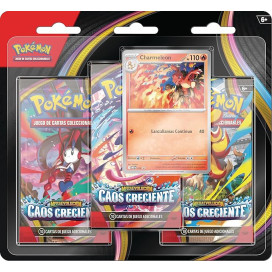 Pokémon: Blíster de Megaevolución-Caos Creciente (1 Carta holográfica de promoción y 3 Sobres)