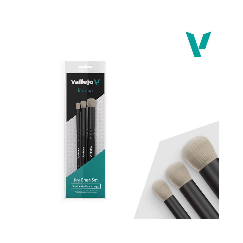 Dry Brush Set - Pelo Natural (S, M & L) - Set pincel seco