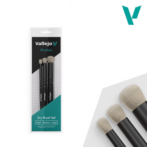Dry Brush Set - Pelo Natural (S, M & L) - Set pincel seco