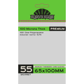 Sleeve Kings Magnum 7 Wonders Card Sleeves (65X100mm) - 55 Pack - 100 Microns (PREMIUM)