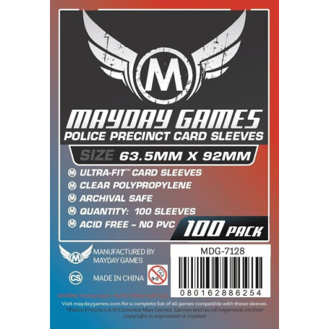 [7128] Mayday Custom Police Precinct Game Sleeves (pack of 100) (63.5 X 92 MM)