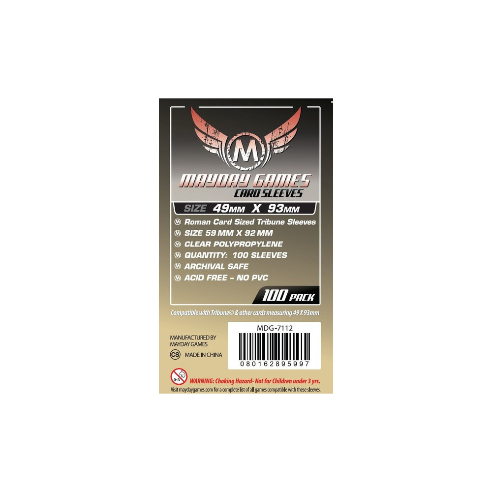 [7112] Mayday Roman Card Sized Tribune Sleeves (100 pack) 49 X 93 MM